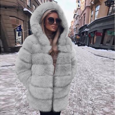 China 2021 Hot Sale Winter Breathable Plus Size Women's Faux Fur Thick Warm Teddy Hooded Coat for sale