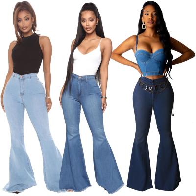 China Breathable New Arrivals 2021 Women Bell Retro Skinny Rocket Wide Leg Jeans Pants for sale