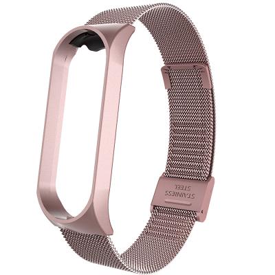 China Breathable MI Band 6/5 Strap For Xiaomi MI Band 4/3 NFC Global Version Compatible Wristband Metal Strap Mijobs Stainless Watch Band for sale