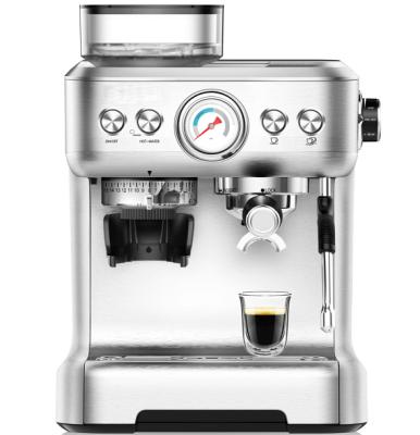 China Hotel Coffee Espresso With Bean Grinder Automatic Commercial 1500w Home Coffee Espresso Machine With Grinder for sale