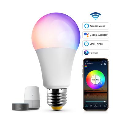 China 9w Wifi Light Bulb E26 E27 Residential Smart Light Bulb RGB Remote Control Colorful Magic Lamp Led Bulb Work for sale