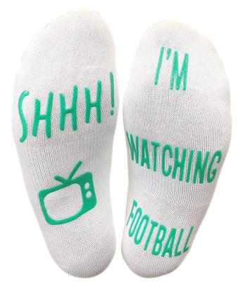 China Fashion Unisex Anti-Slip Cotton Ankle Socks - SHHH! I WATCH FOOTBALL printed funny socks for sale