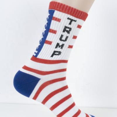 China Fun Breathable Crew Novelty Men's Breathable Socks For Dress Or Casual President Trump American Eagle American Flag for sale