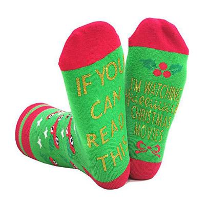 China 2020 Funny Christmas Series Cotton Men QUICK DRY Tube Socks I WATCH CHRISTMAS MOVIES Cartoon Socks for sale