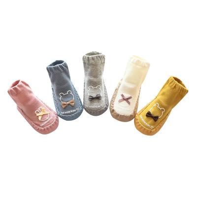 China Antibacterial Baby Shoes Shoes Antibacterial Cartoon Toddler Leather Sole Non-Slip Floor Shoes Combed Cotton For 0-1-3 Years for sale