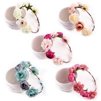 China Fashion seaside fashionable tourist headdress photo bride hair band flower bohemian garlands for sale