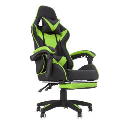 China Adjustable (height) high back Car seat racing style office gaming chair with footrest Cheap Leather Ergonomic Comfortable game chair for sale