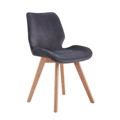 China Cooling 2022 New Design Dining Room Furniture  Reception Upholstered Nordic  Wood Leg Chair For Coffee Shop for sale