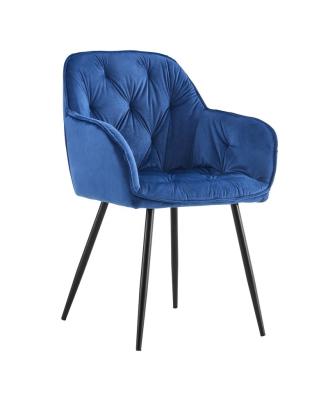 China Cooling Comfortable Environmental  upholstered velvet fabric living dining room chair with metal legs for sale