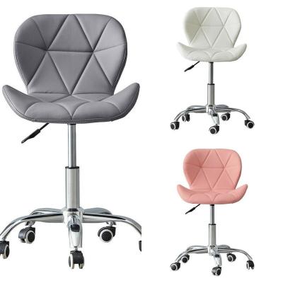 China Cooling Fashion Pink Leather Office Room Chair Makeup Dresser Home Chair With Wheels Executive Armless Set Computer Office Chair for sale