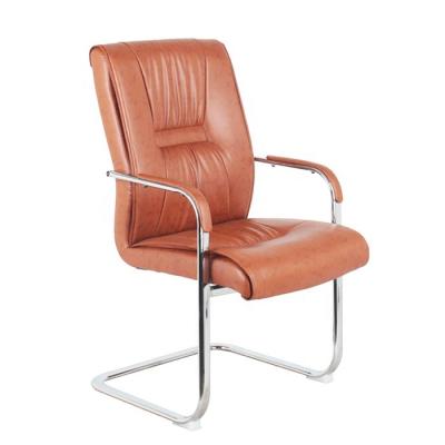 China Cooling Executive Office Meeting Conference Visitor Chair Mid-Back Leather Computer Arched Office Chair for sale