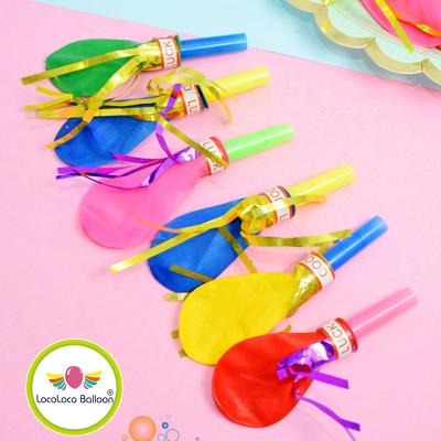 China Advertising Toy Advertising Toy Red Yellow Green Color Pink Whistling Balloons With CE EN71 ISO BSCI Certificates for sale