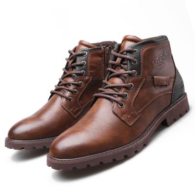 China Autumn Retro Flat Zipper Man Workwear Waterproof Martin Boots High Top Desert for sale