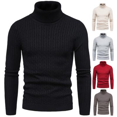 China Anti-pilling Mens Sweater High Neck Solid Color Slim Stretch Bottoming Sweater for sale