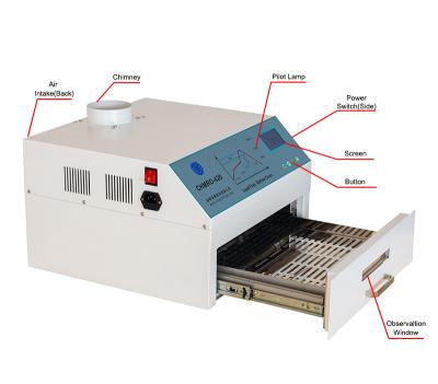 China Intuïtieve Efficiënte Infrarode het Soldeerselterugvloeiing Oven White van Benchtop Te koop