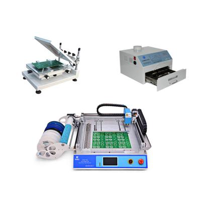 China Led SMT Production Line: 29 Tape feeding Stacks PNP Machine CHM-T36+Reflow Oven CHMRO-420+Stencil Printer CHM-T3040 for sale