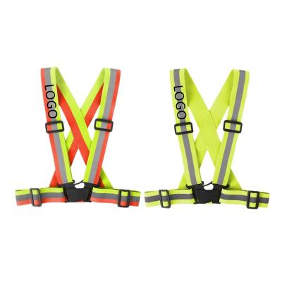 China High Reflective Green Reflective High Visibility Safety Belt Vest Strap Vest Visibility Rununing Belt for sale