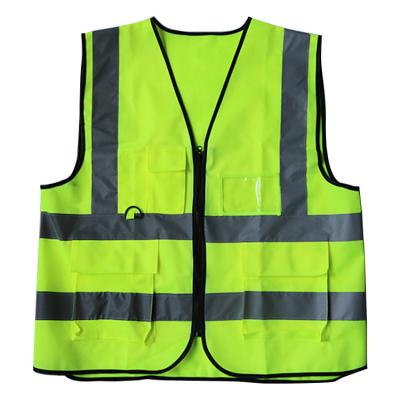 China High Gloss Reflective Vest Multi Pockets Workplace Safety Road Safety Clothing Work Man Women's Clothing Vest With Custom Logo for sale