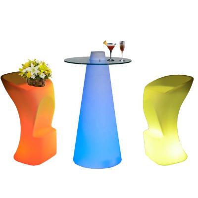 China 2022 Modern Popular Glowing LED Bar Chair RGB Color Changing Waterproof IP 65 Nightclub Outdoor Furniture for sale