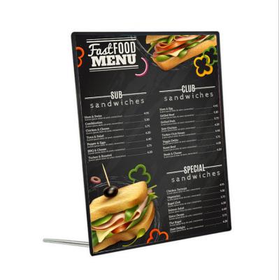 China Advertising Display Frame Light Box Poster Stand Up Slim LED Advertising Products Menu Board High Brightness Light Box for sale