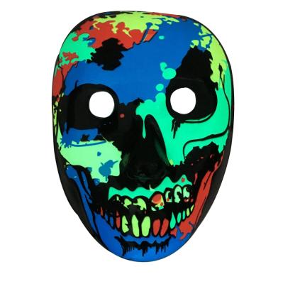 China New Design PVC Halloween Masks 2021 Election Mascara Costume DJ Party Neon LED Mask Purge Up EL Masks Glow Dark Cosplay for sale