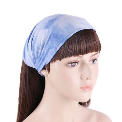 China Elastic Ladies Hair Decoration Ladies Hair Decoration Cotton Headband Tie Dye Sports Headband Color Head Wear Cheap Hair Tie for sale