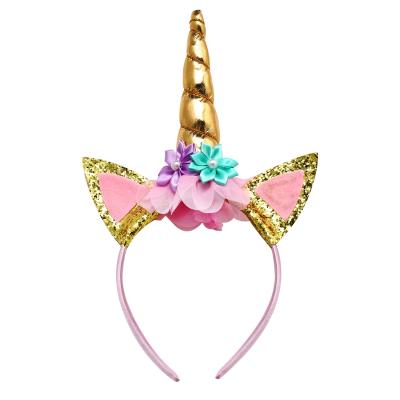 China New Unicorn Headband Party Photo 2021 Girl's Unicorn Horn Headband Ears Party Props for sale