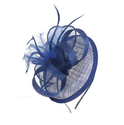 China Top selling eco-friendly factory sinamay fascinator with feather headdress for sale