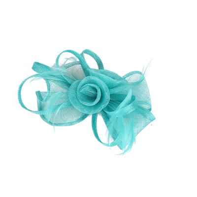 China Best selling eco-friendly bow tie style hot sale sinamay fascinators with feather headdress for sale