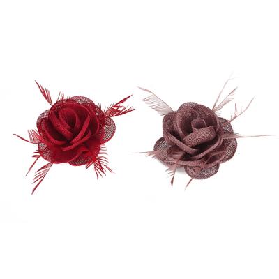 China 2017 eco-friendly best selling eco-friendly flower sinamay fascinator with feather brooch for sale