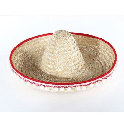 China Custom Plain Barred Mexico Straw Logo Barred Sombrero Hat Wholesale 2020 New Style for sale