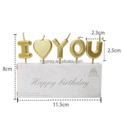 China Wholesale High Quality Birthday Cake Gold Party Birthday Party Letters Cake Decoration Candles for sale