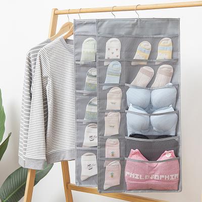 China New Viable Style 30 Pockets Sock Bra Storage Double Sided Hanging Storage Bag Organizer for sale