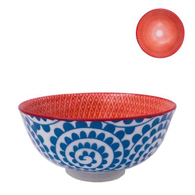 China Sustainable Microwavable Color Dinnerware Serving Custom Printed Ceramic Bowls for sale