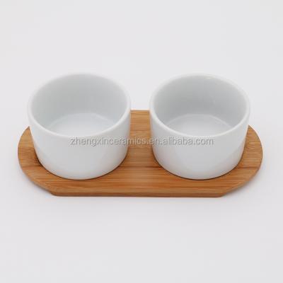 China Funny Good Selling Porcelain Dishes Viable With Wooden Tray For Adding To Customized Design for sale