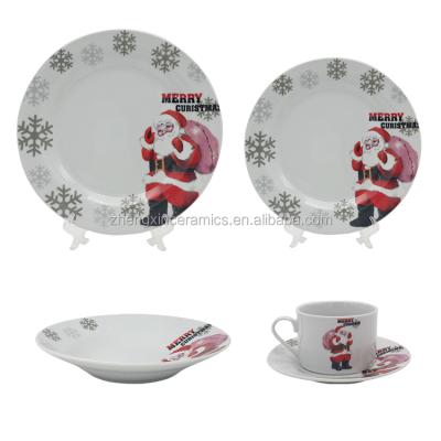 China 20 Pcs Sustainable European Ceramic Dinnerware Porcelain Christmas Dinnerware Sets for sale