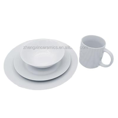 China Viable Restaurant Fancy Tableware Hotel Dinner Ware Wedding Charger Dish Set White Tableware for sale