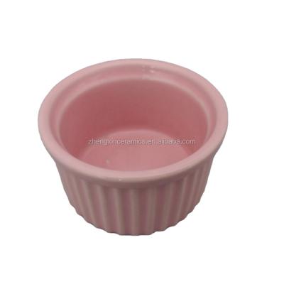 China Sustainable High Quality Porcelain Ramekin Bowl for Dessert, Souffle and Cake for sale