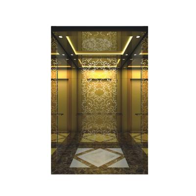 China Modern Elevator Titanium Gold Stainless Steel Cabin Wall Elevator for sale