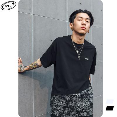 China 2021 Original VEGORRS Men's Compressed Cotton Paisley Bandana Custom Printed Round Neck Mens Black T-Shirt for sale