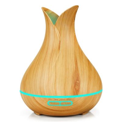 China 2020 New Hotel Product Electric Ultrasonic Wood Grain Humidifier 400ml Aroma Diffuser for sale