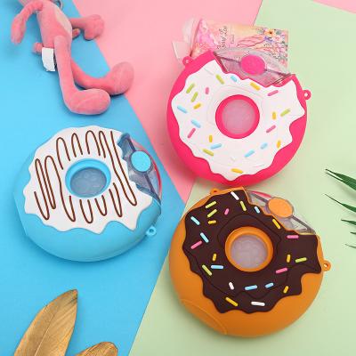 China Cartoon Tritan Sustainable Water Bottle For Kids Bpa Free Donuts Creative Silicone Portable Kettle With Straw Water Bottles 380ml for sale