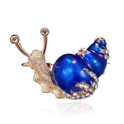 China Vintage & originality & 2018 Festival Fashion Enamel Brooch High Quality Rhinestone Snail Pin Brooches For Women Cute Small Insect Brooch for sale