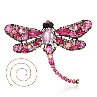 China Vintage & originality & 2018 dual-function animal type of two sets cute brooch pendant necklace shape festival originality gift dragonfly type for women for sale