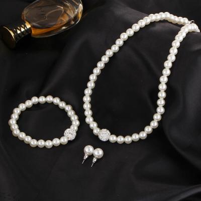 China Elegant Party Jewelry Sets 2018 Fashion Women Bead Wedding Jewelry Earring&Bracelet Set And Necklace for sale