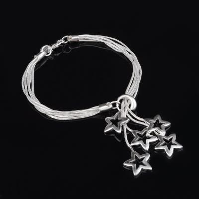 China BOHEMIA 2018 hollow bracelet fashion 925 star jewelry five silver plated pendant necklace wholesale Boho design for girls for sale