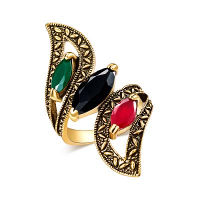 China Vintage & originality & 2018 Punk Wings Ring Antique Gold Gemini Rings Vintage Boho Wholesale Big For Women Fashion Statement Turkey Indian Jewelry for sale