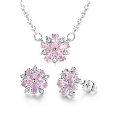 China 2019 Bridal and More BOHEMIA Sofia Luxury Silver Color Flower Jewelry Sets for Women Wedding with Colorful Cubic Zircon Engagement Jewelry for sale