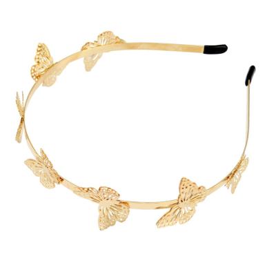 China originality & Butterfly Hair Accessories 2018 New Butterfly Hair Accessories 2018 New Fashion Metal Cute Metal Gold Plated Butterfly Headband Hair Jewelry for sale