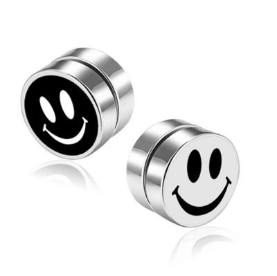 China Vintage & originality & Wholesale 2018 Fashion Punk Jewelry Sofia Smile Face Stud Stainless Steel Men's Magnetic Earring for sale